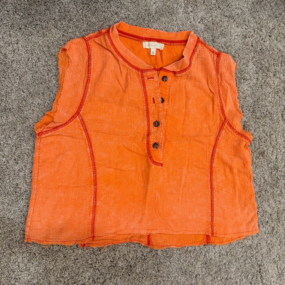 Gilded Intent Cropped Orange Tank Top